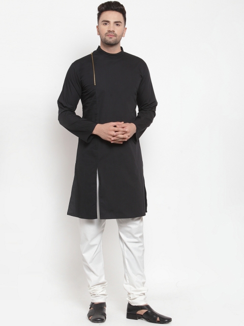 

Purple State Men Black Cotton Kurta
