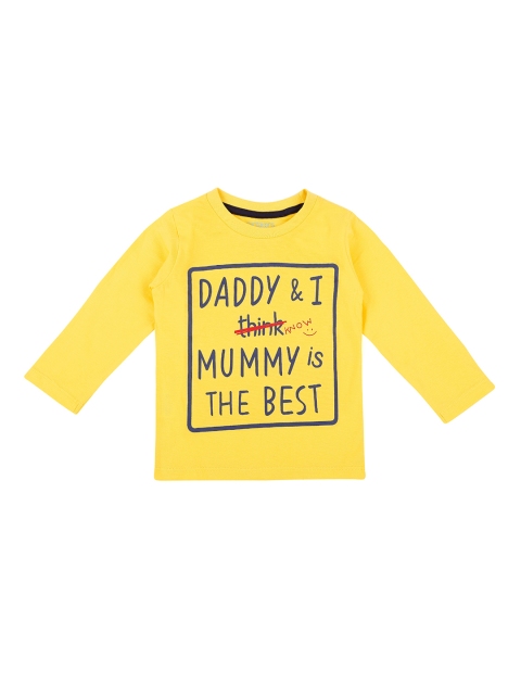 

Pantaloons Baby Boys Yellow Printed Round Neck T-shirt
