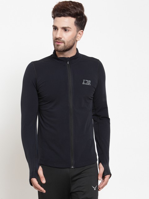 

Invincible Men Black Solid Lightweight Sporty Jacket