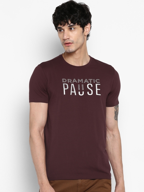 

SPYKAR Men Maroon Printed Round Neck T-shirt