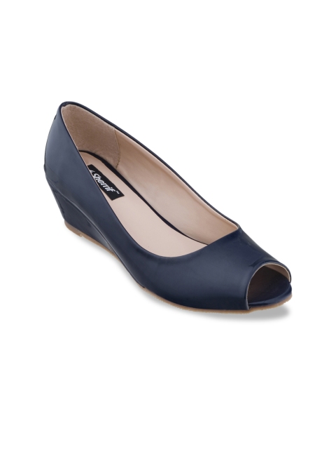 

Sherrif Shoes Women Navy Blue Solid Peep Toes