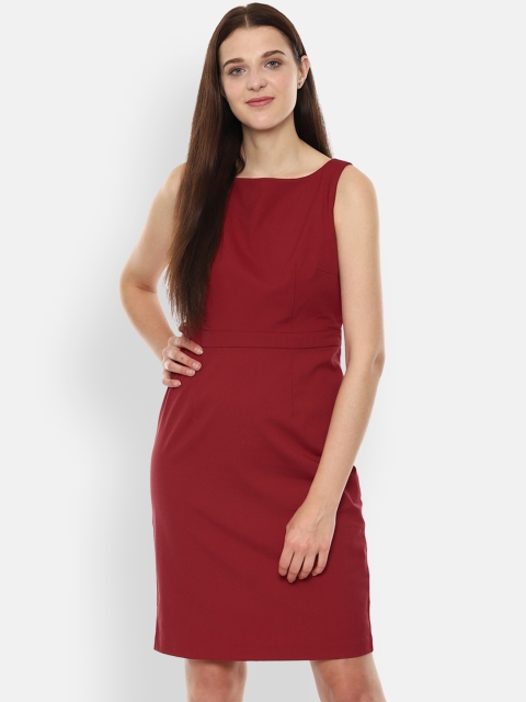 

Van Heusen Woman Red Solid Sheath Dress