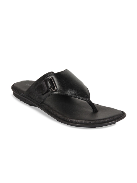 

Vardhra Men Black Solid Leather Comfort Sandals