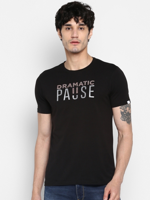 

SPYKAR Men Black Printed Round Neck T-shirt