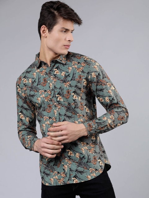 

Ecko Unltd Men Green Slim Fit Printed Casual Shirt