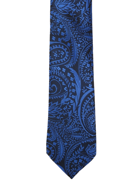 

Calvadoss Men Blue & Black Woven Design Broad Tie