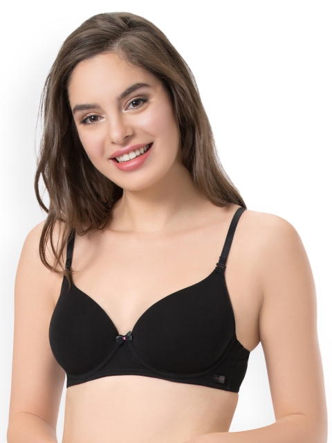 

every de by amante Black Solid Underwired Lightly Padded T-shirt Bra EB010