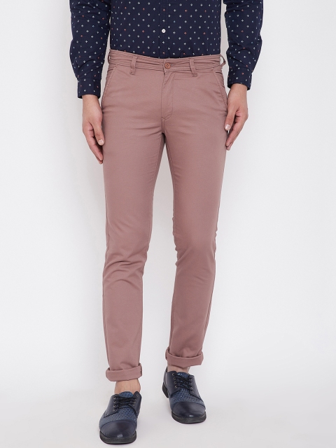 

Canary London Men Dusty Pink Smart Slim Fit Solid Regular Trousers