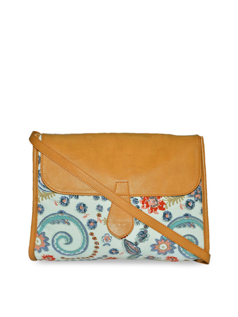 

Diwaah Beige & Blue Printed Sling Bag