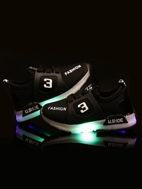 

PASSION PETALS Kids Black LED Lightweight Sneakers