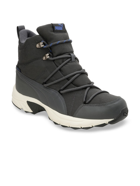 

Puma Unisex Charcoal Grey Solid Mesh High-Top Axis Trail Sneakers