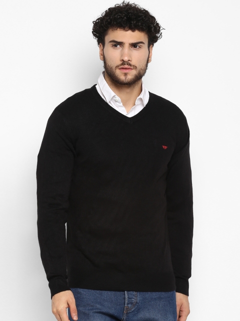 

Red Tape Men Black Solid Pullover Sweater