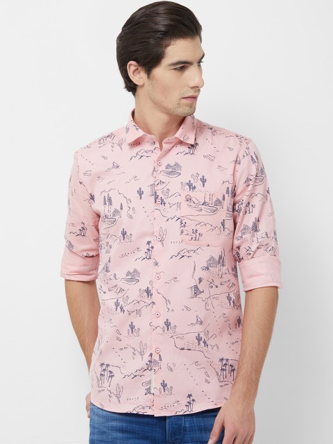 

Integriti Men Pink Slim Fit Printed Casual Shirt