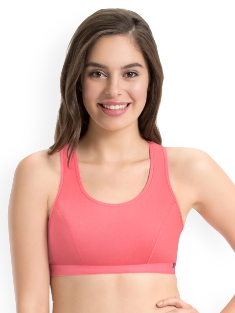 

every de by amante Coral Pink Solid Non-Wired Non Padded Everyday Bra EB008