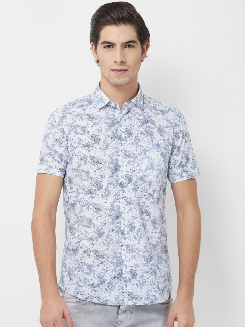 

Integriti Men White & Blue Slim Fit Printed Casual Shirt