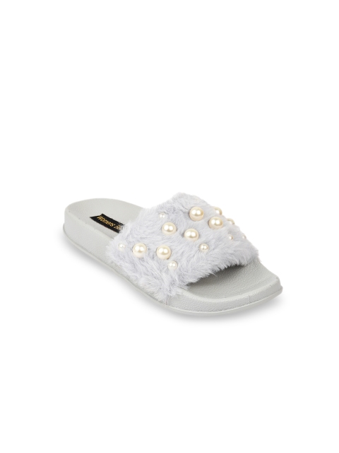 

WOMENS BERRY Women Grey Embellished Open Toe Flats