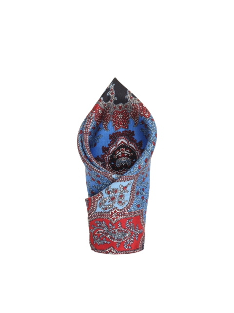 

Alvaro Castagnino Blue & Red Printed Silk Pocket Square