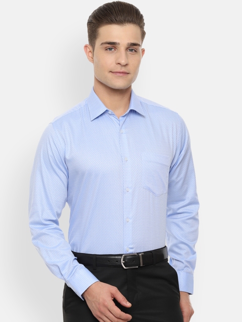 

Van Heusen Men Blue Regular Fit Self Design Formal Shirt