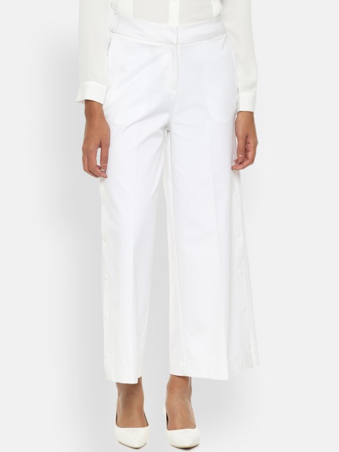 

Van Heusen Woman Women White Regular Fit Solid Culottes
