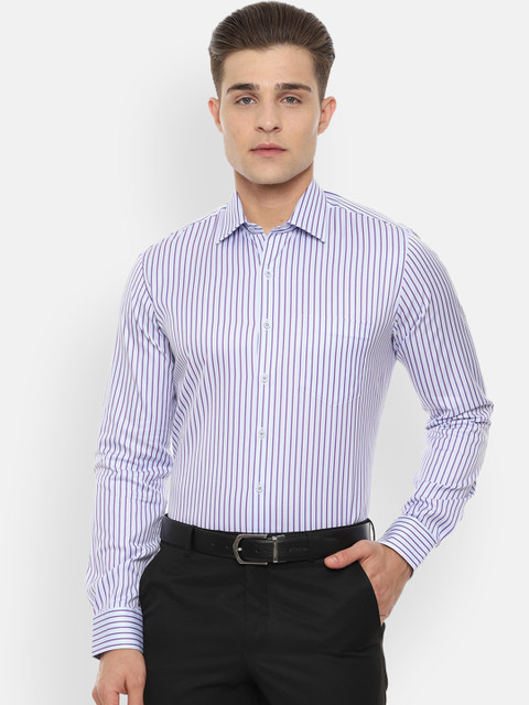 

Van Heusen Men Blue & White Slim Fit Striped Formal Shirt