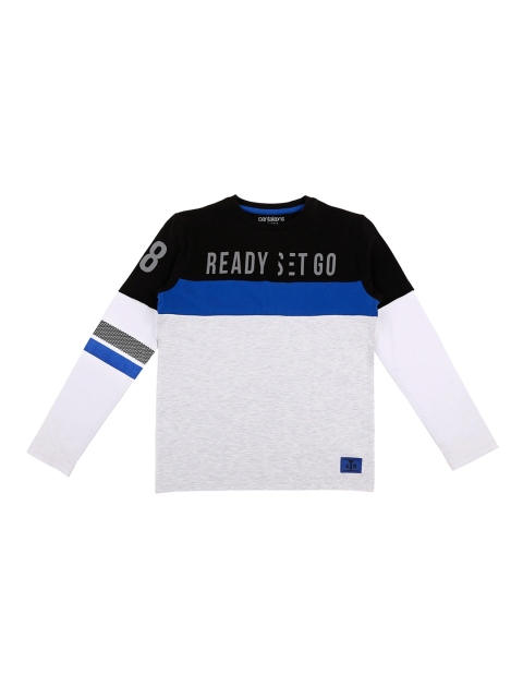 

Pantaloons Junior Boys Black & Grey Melange Printed Round Neck T-shirt