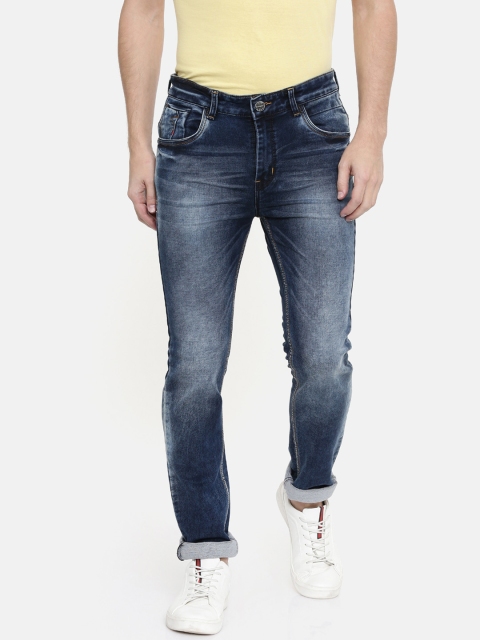 

CINOCCI Men Blue Slim Fit Mid-Rise Clean Look Jeans