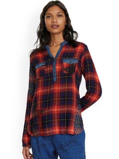 

Desigual Women Red Checked Shirt Style Top