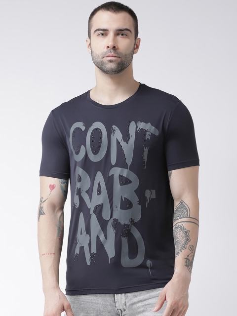 

Rex Straut Jeans Men Blue Slim Fit Printed Round Neck T-shirt
