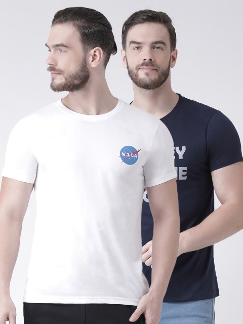 

GRIFFEL Men Pack Of 2 Round Neck T-shirts, Navy blue
