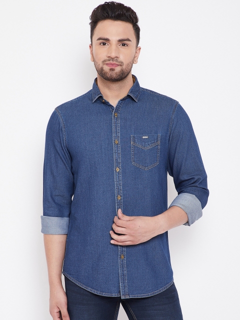 

Canary London Men Blue Smart Slim Fit Solid Casual Denim Shirt