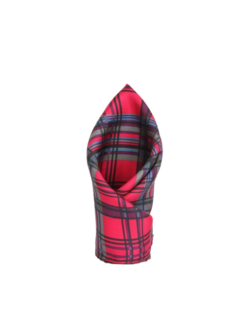 

Alvaro Castagnino Pink & Grey Checked Silk Pocket Square
