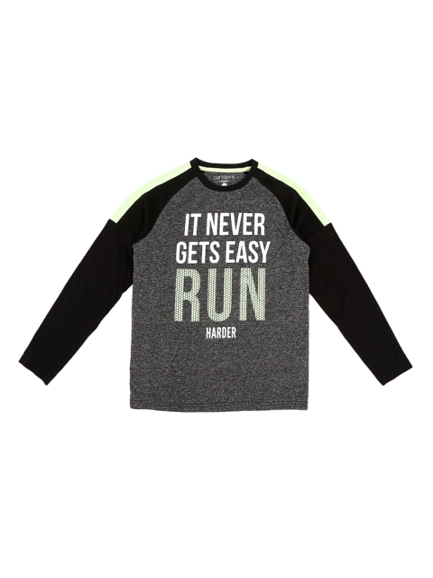 

Pantaloons Junior Boys Grey Melange Printed Round Neck T-shirt