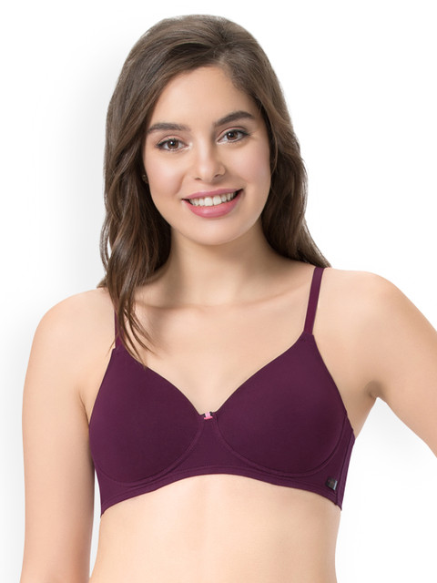 

every de by amante Purple Solid Non-Wired Padded T-shirt Bra EB003