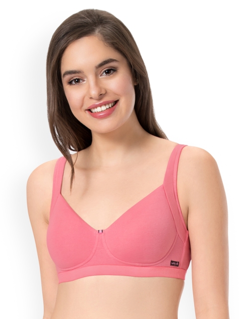 every de by amante Pink Solid Non-Wired Non Padded Everyday Bra EB004