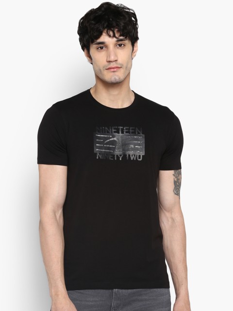 

SPYKAR Men Black Printed Round Neck T-shirt