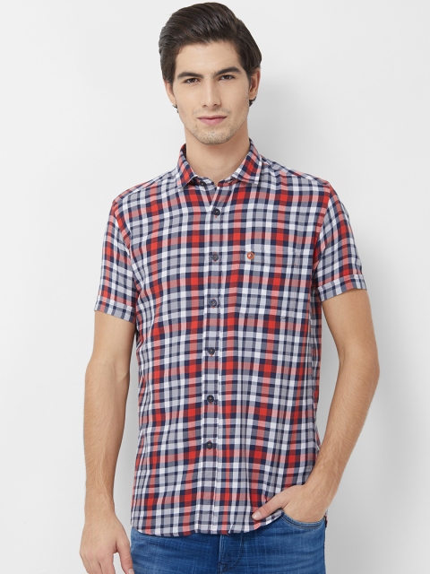 

Integriti Men Red & White Slim Fit Checked Casual Shirt