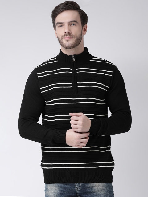 

COBB Men Black & White Striped Sweater