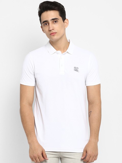 

SPYKAR Men White Printed Polo Collar T-shirt