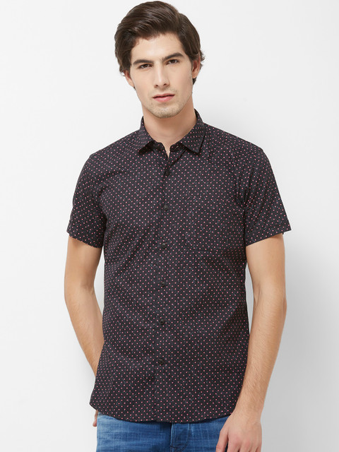 

Integriti Men Black & Pink Slim Fit Printed Casual Shirt