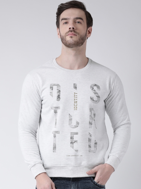 

COBB Men Grey Melange Printed Sweatshirt