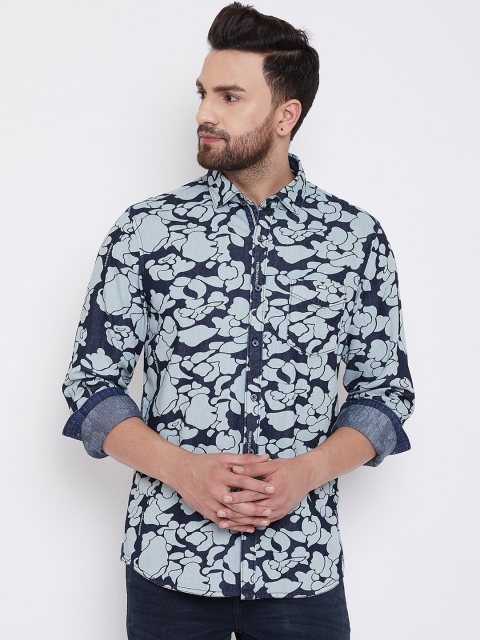 

Canary London Men Blue & Grey Slim Fit Printed Casual Shirt