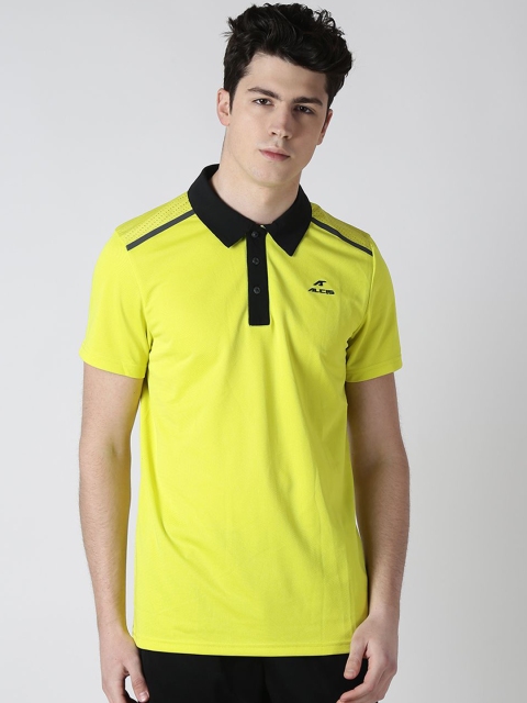 

Alcis Men Lime Green Solid Polo Collar T-shirt
