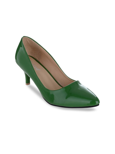 

Sherrif Shoes Women Green Solid Pumps