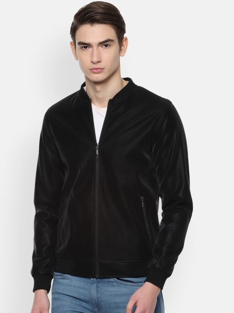 

V Dot Men Black Solid Jacket