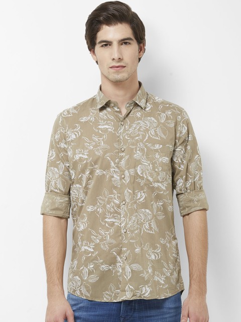 

Integriti Men Khaki Slim Fit Printed Casual Shirt