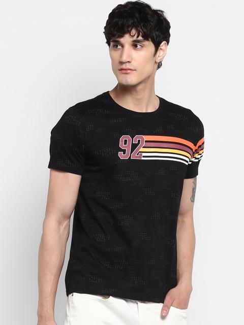 

SPYKAR Men Black Printed Round Neck T-shirt