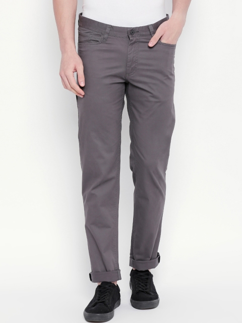 

Kenneth Cole Men Grey Smart Regular Fit Solid Regular Trousers