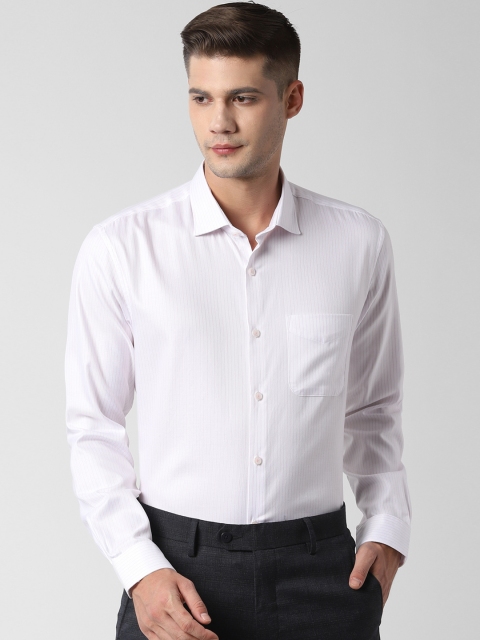 

Peter England Men Pink & White Regular Fit Striped Formal Shirt
