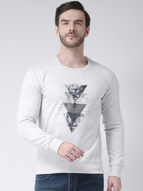 

COBB Men Grey Printed Sweatshirt, Grey melange
