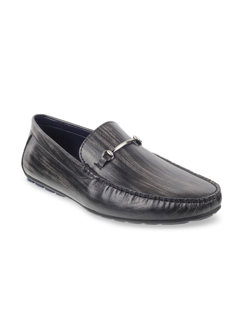 

Mochi Men Black Leather Driving Shoes